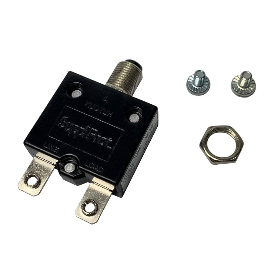 2PCS NEW 50 Amp Push Button Thermal Circuit Breaker 32VDC